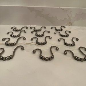 12 silver shower curtain rings